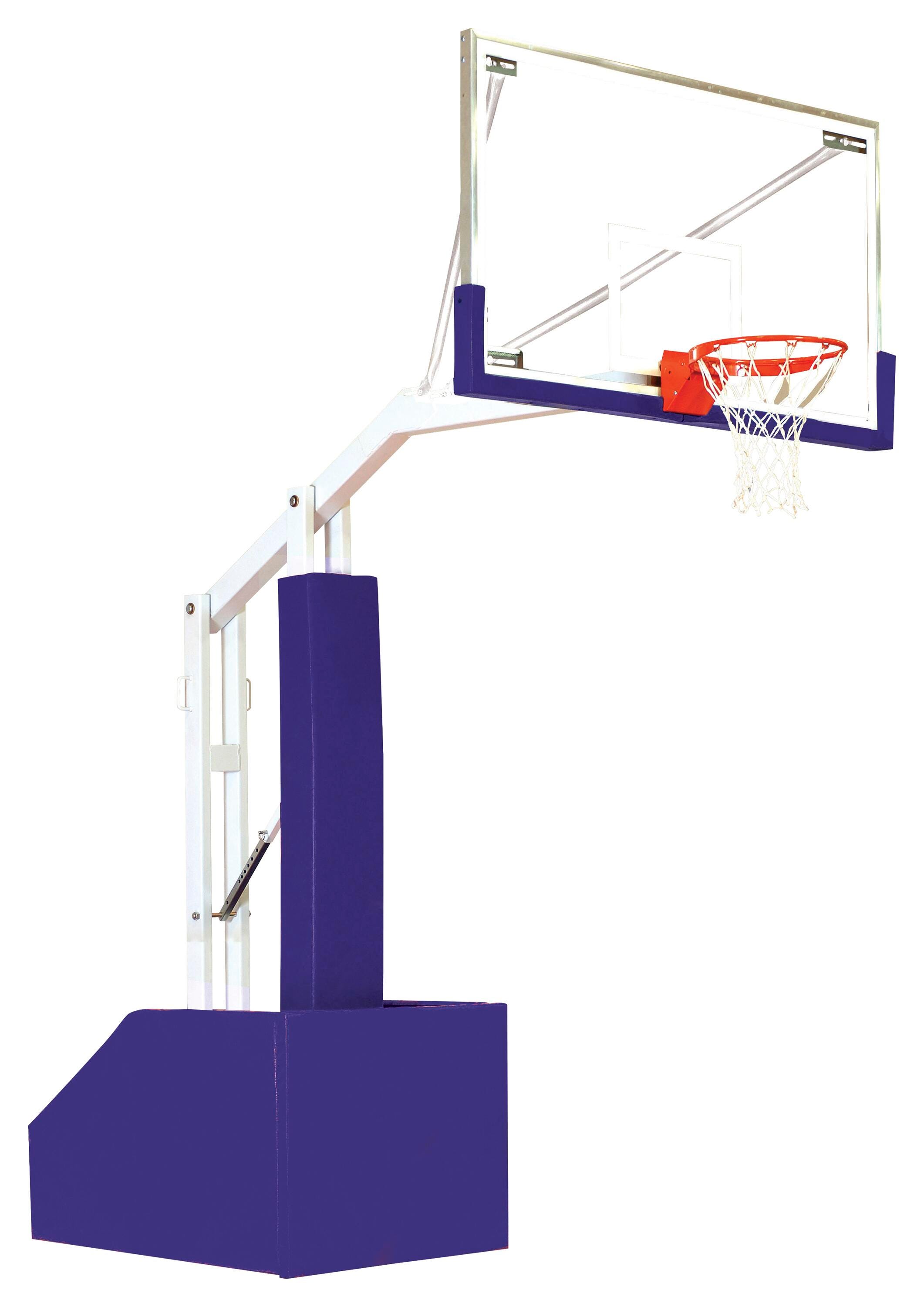 Bison T-Rex Club Portable Basketball System, 72 x 42 Inch Glass Backboard 4001414